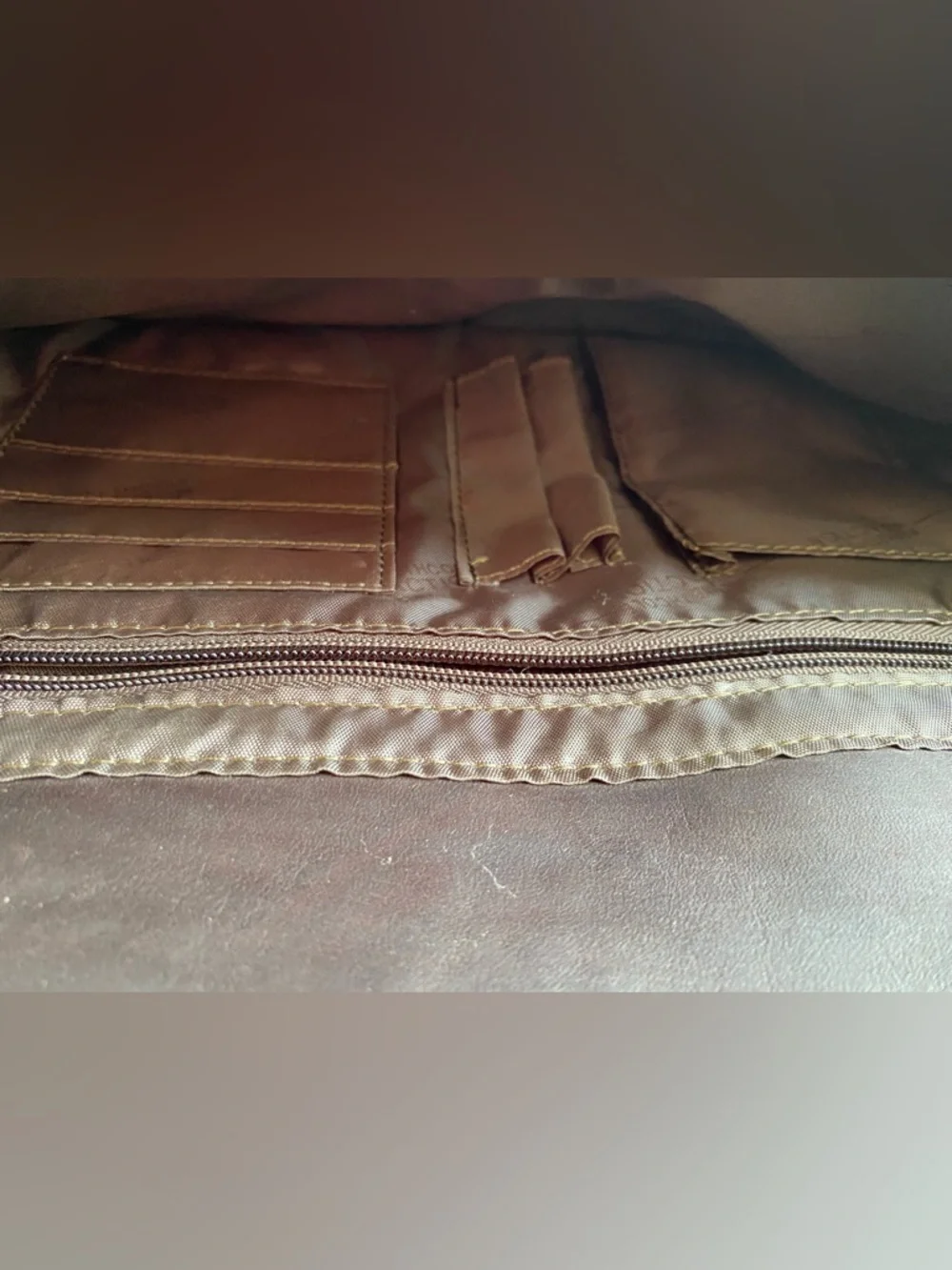 Kenneth Cole Chocolate Brown Leather Messenger Satchel